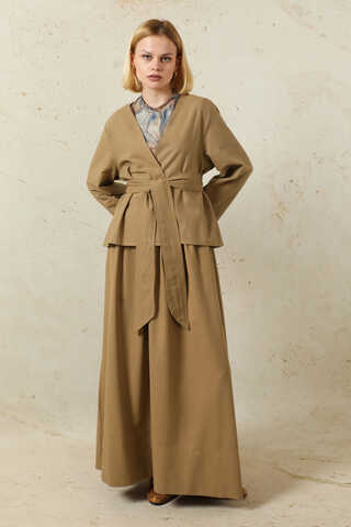 Kimonolu Etek Takım Camel - 1