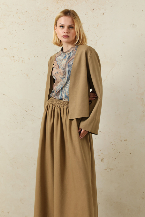 Kimonolu Etek Takım Camel - 6