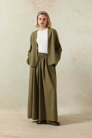 Kimonolu Etek Takım Haki - 1