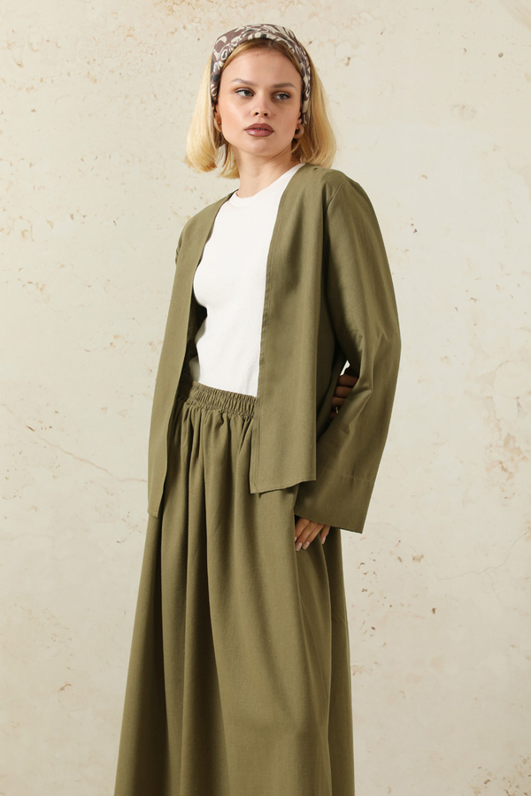 Kimonolu Etek Takım Haki - 7