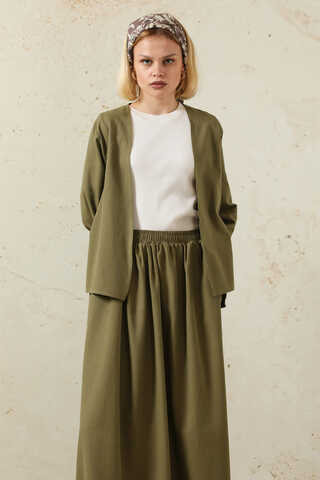 Kimonolu Etek Takım Haki - 4
