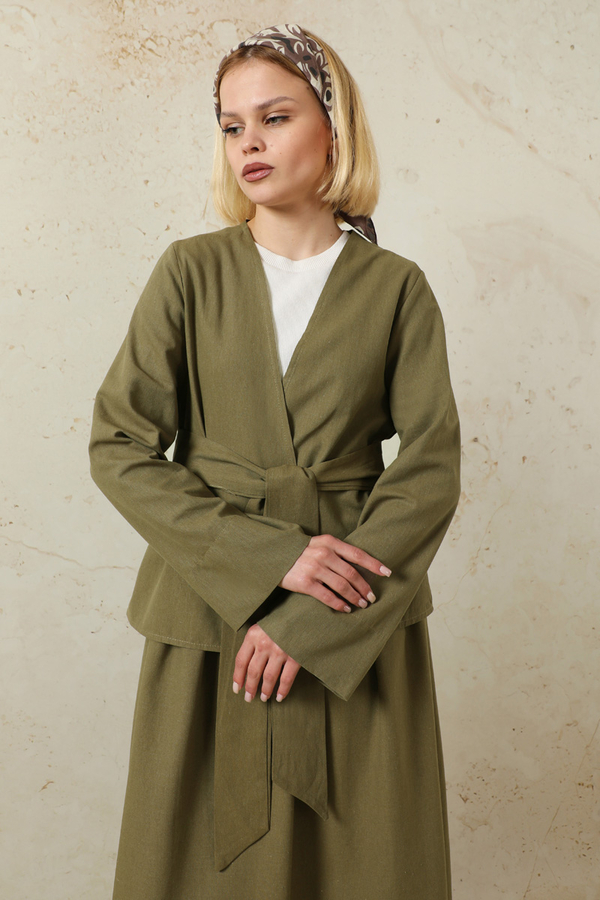 Kimonolu Etek Takım Haki - 3