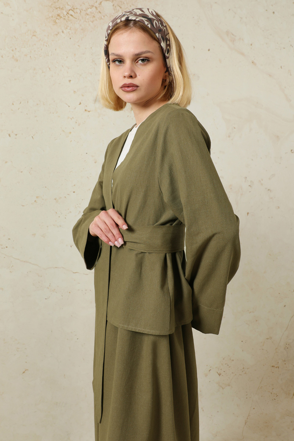 Kimonolu Etek Takım Haki - 5