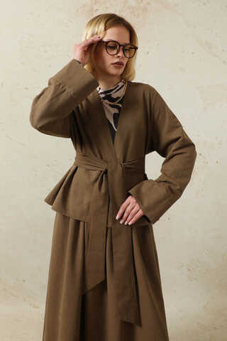 Kimonolu Etek Takım Kahverengi - 2