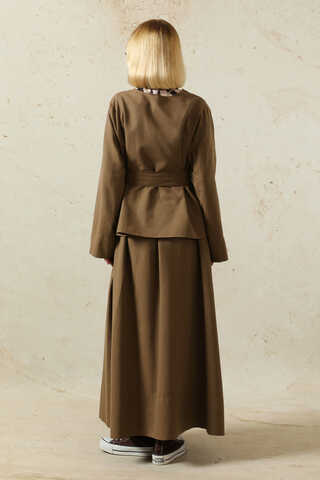 Kimonolu Etek Takım Kahverengi - 6