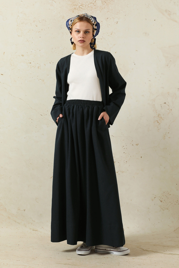 Kimonolu Etek Takım Lacivert - 2