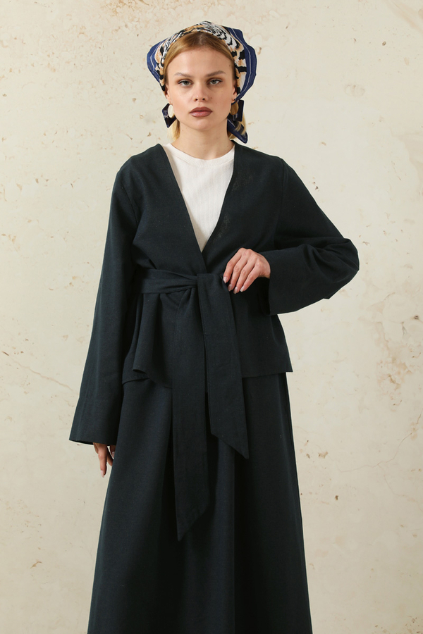 Kimonolu Etek Takım Lacivert - 4