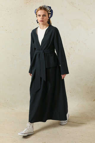 Kimonolu Etek Takım Lacivert - 7