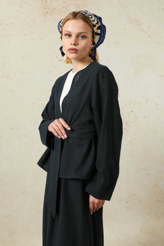 Kimonolu Etek Takım Lacivert - 8