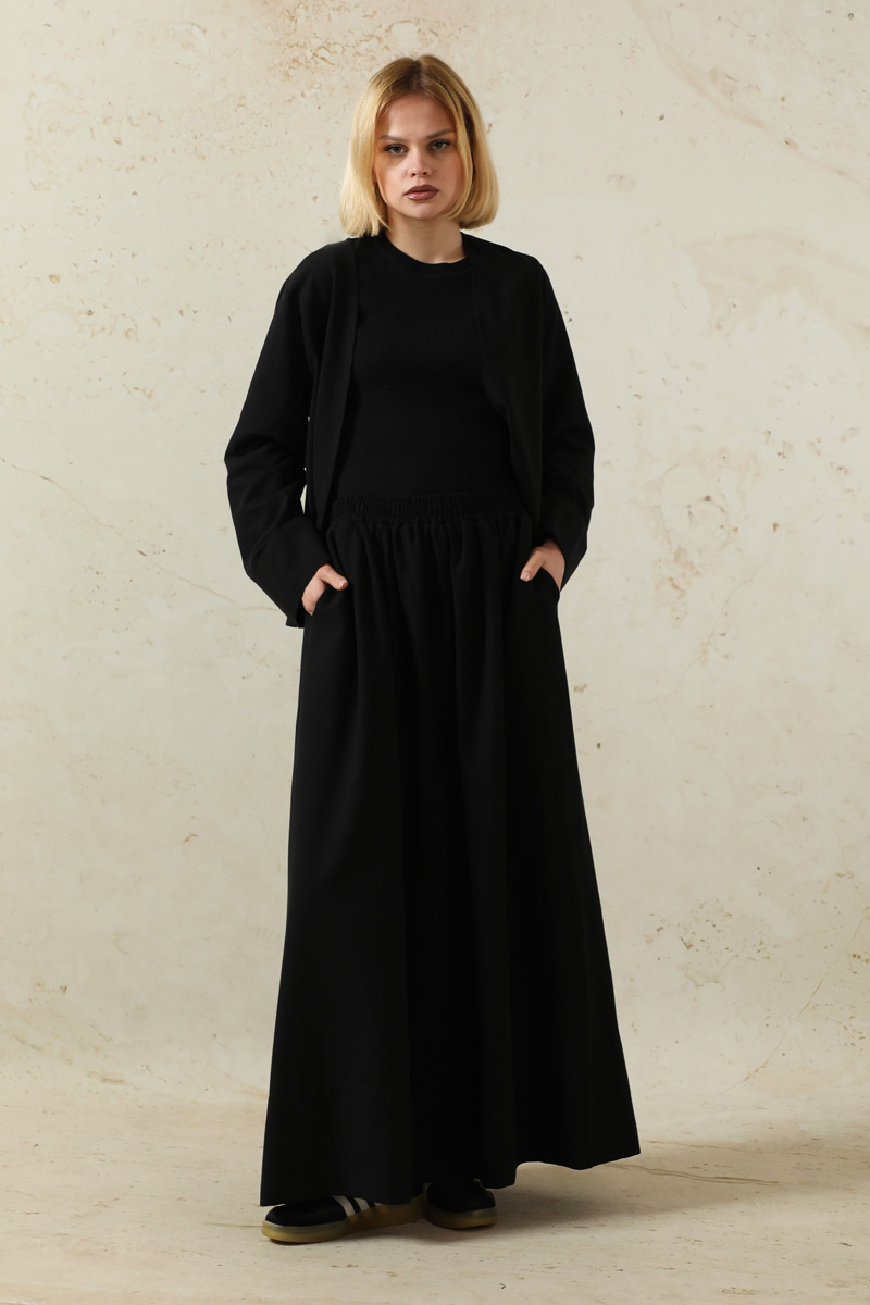 Kimonolu Etek Takım Siyah