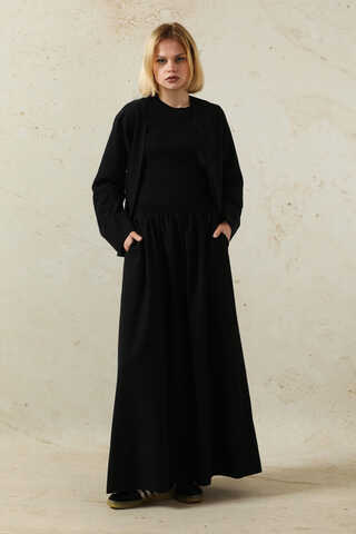 Kimonolu Etek Takım Siyah - 1