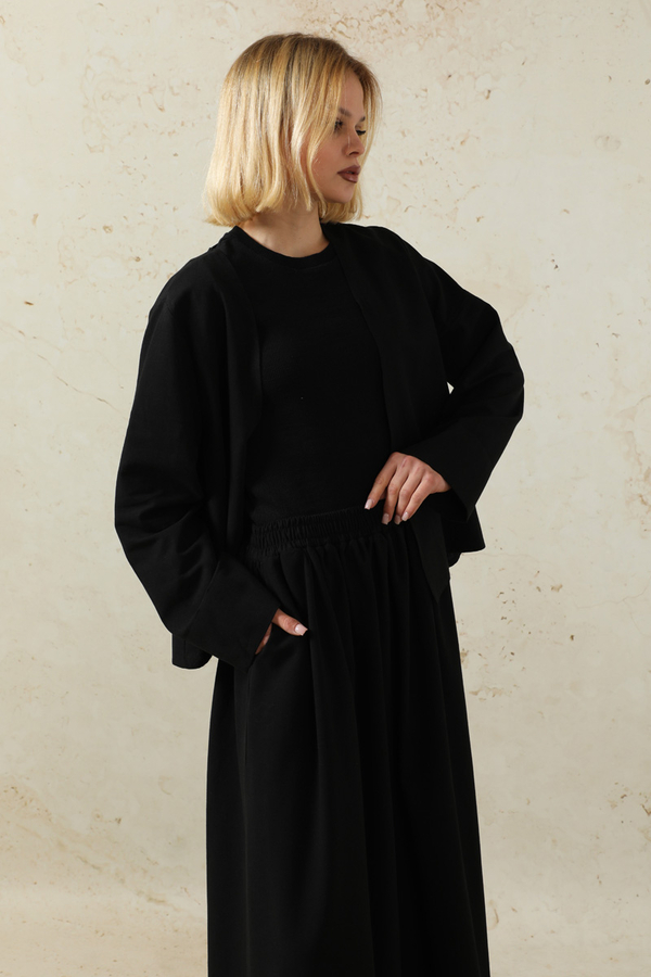 Kimonolu Etek Takım Siyah - 3