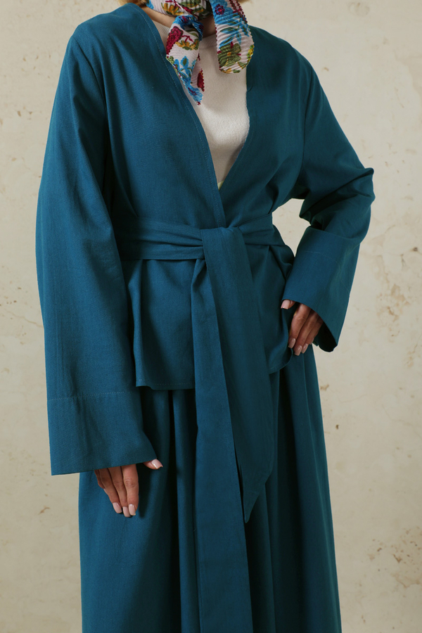 Kimonolu Etek Takım İndigo - 4