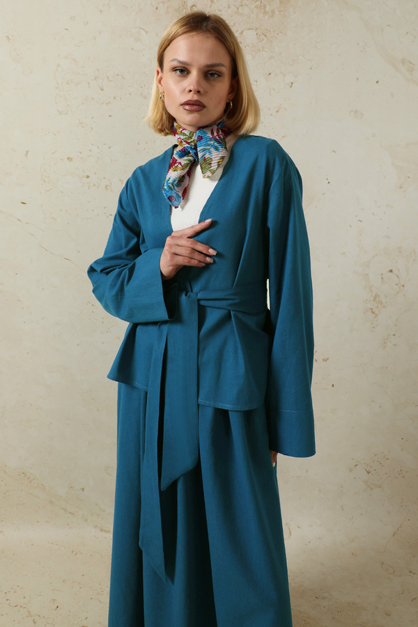 Kimonolu Etek Takım İndigo - 2