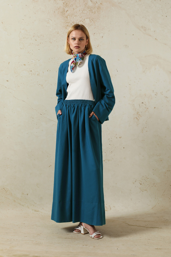 Kimonolu Etek Takım İndigo - 3