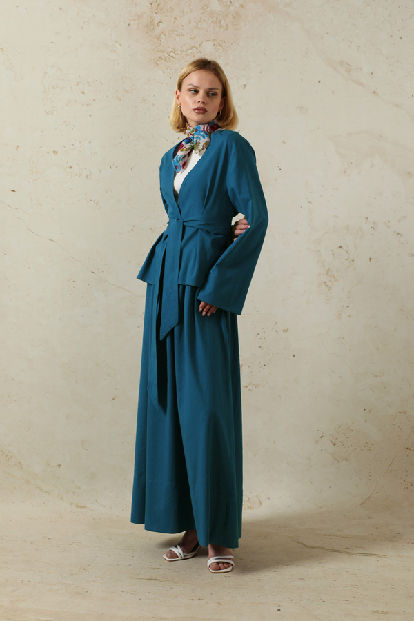 Kimonolu Etek Takım İndigo - 5