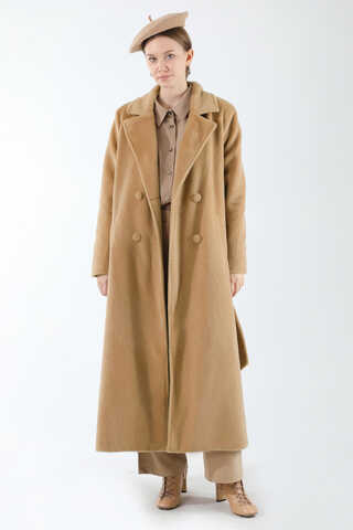 Kısa Tüylü Oversize Kaban Camel - 1