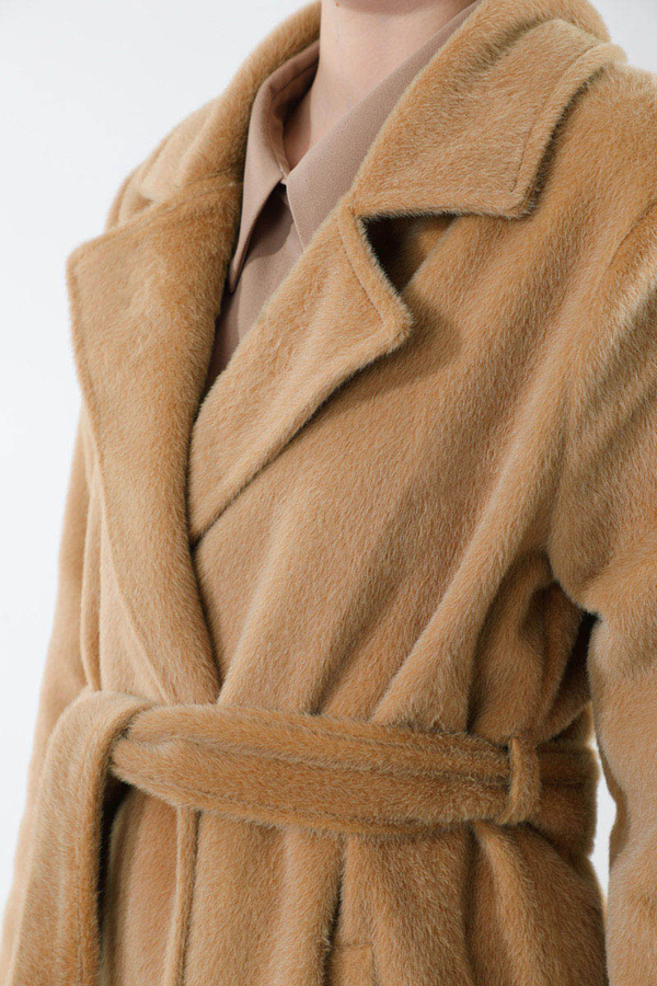 Kısa Tüylü Oversize Kaban Camel - 4