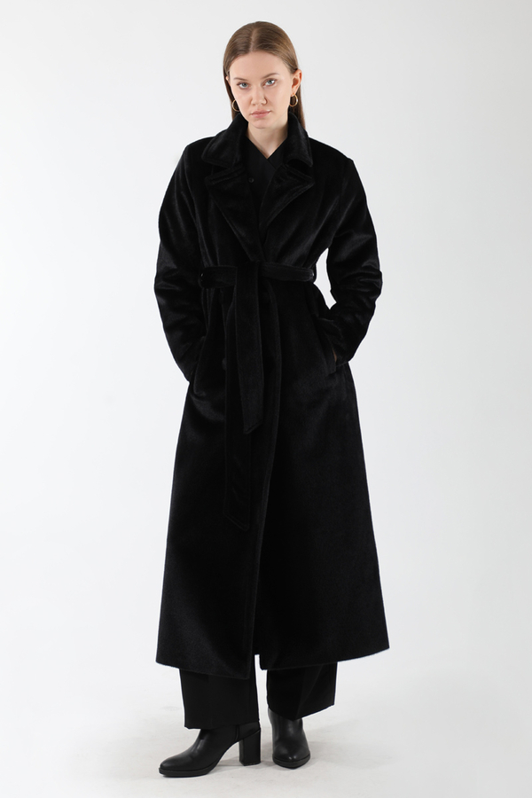 Kısa Tüylü Oversize Kaban Siyah - 3