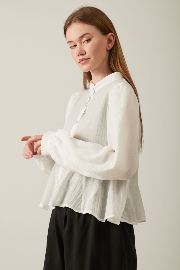 Kısa Vual Gömlek Beyaz - 6