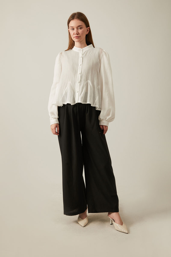 Kısa Vual Gömlek Beyaz - 3