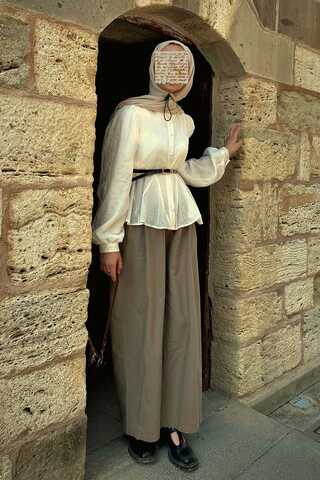 Kısa Vual Gömlek Beyaz - 1