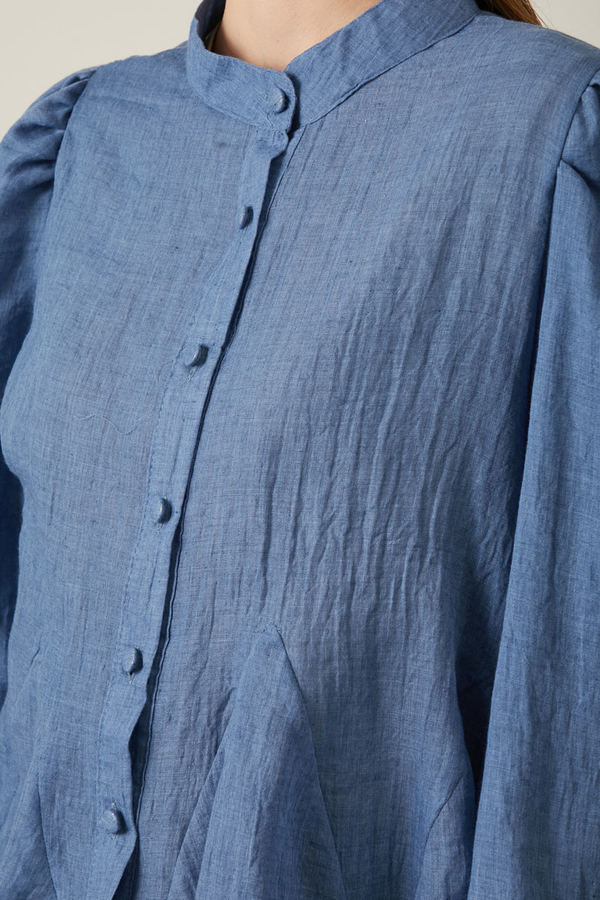 Kısa Vual Gömlek İndigo - 5