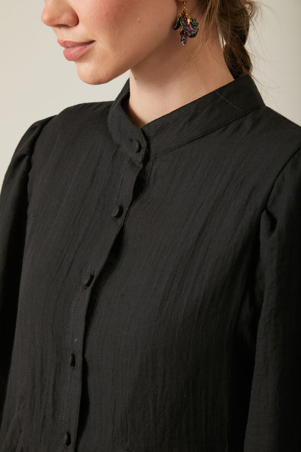Kısa Vual Gömlek Siyah - 8