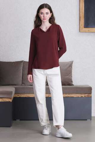 Klasik Bluz Bordo - 2