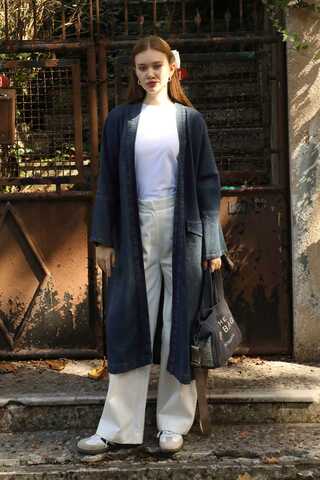 Klasik Denim Kap Koyu Mavi - 1