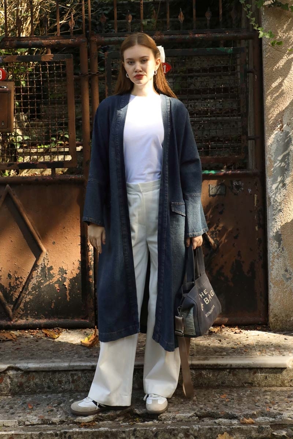 Klasik Denim Kap Koyu Mavi - 1