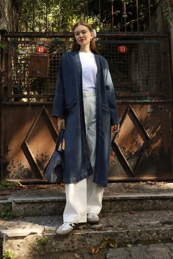 Klasik Denim Kap Koyu Mavi - 3