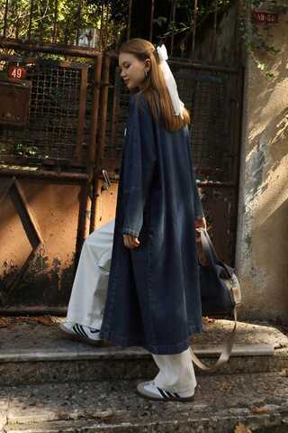 Klasik Denim Kap Koyu Mavi - 5