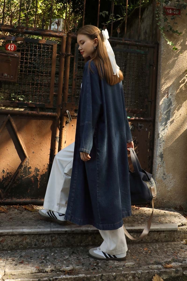 Klasik Denim Kap Koyu Mavi - 5