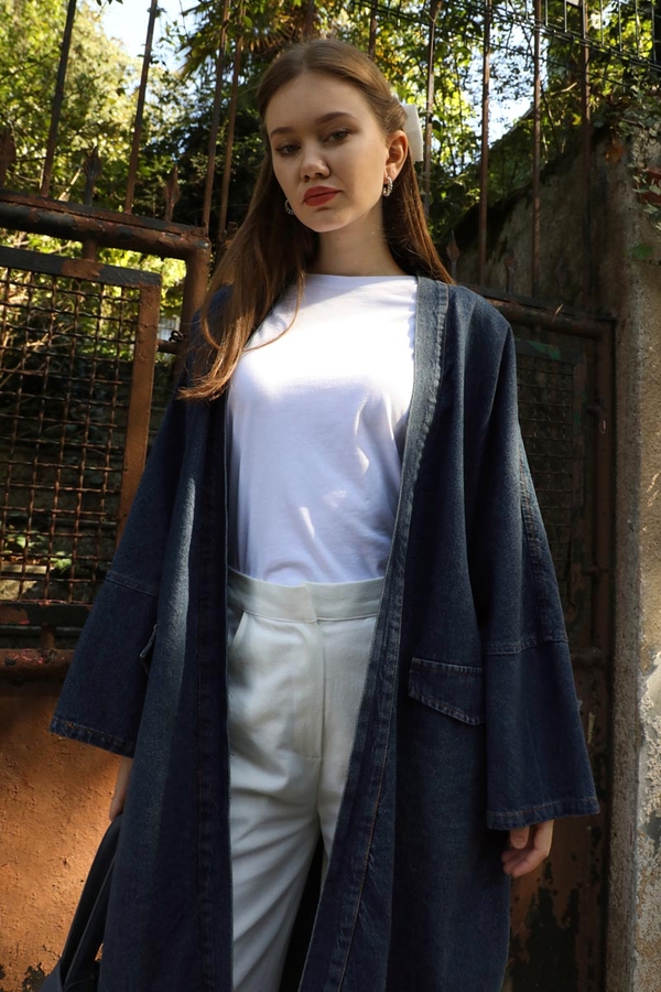 Klasik Denim Kap Koyu Mavi - 7