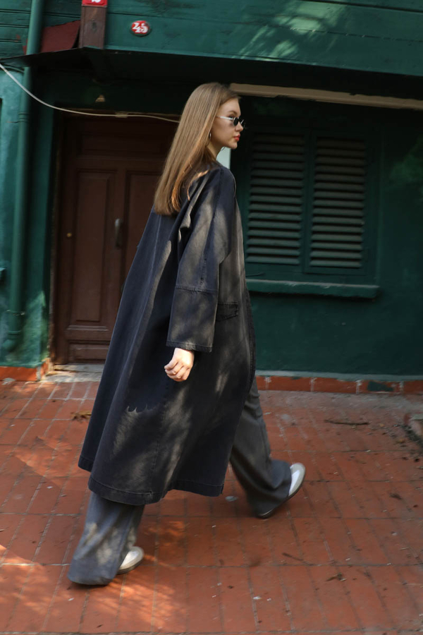 Klasik Denim Kap Siyah - 7