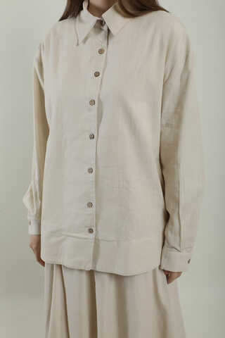 Klasik Keten Etek Takım Bej - 5