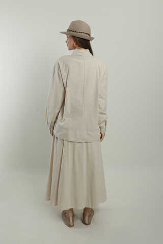 Klasik Keten Etek Takım Bej - 7