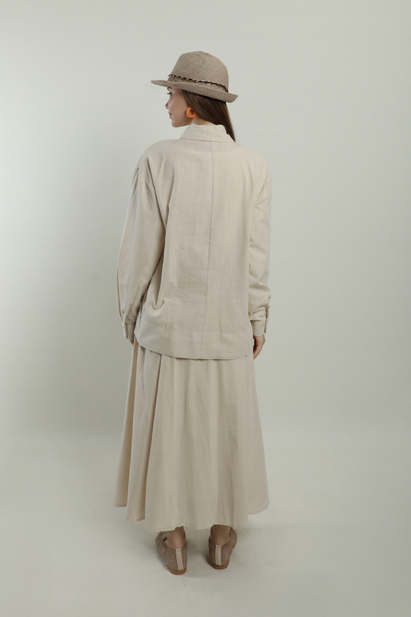 Klasik Keten Etek Takım Bej - 7