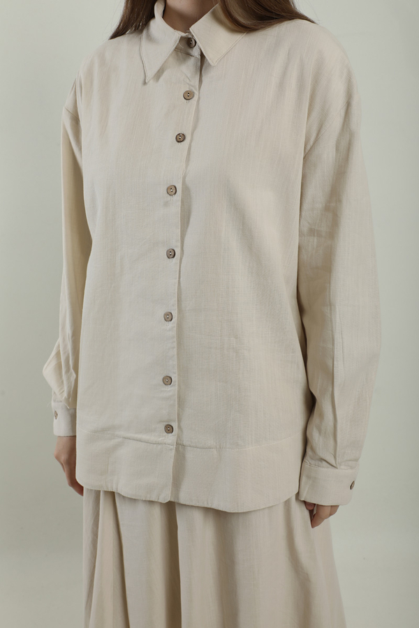 Klasik Keten Etek Takım Bej - 5