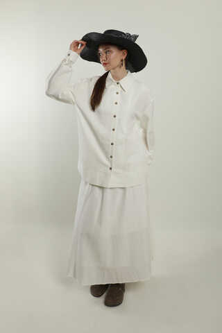 Klasik Keten Etek Takım Beyaz - 4