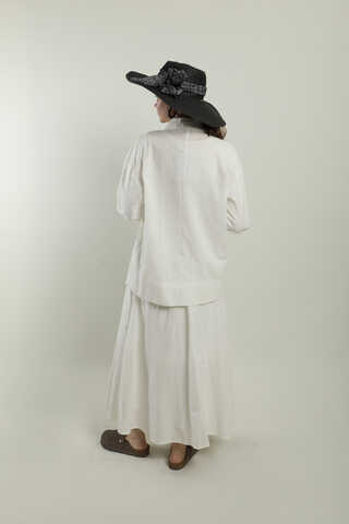Klasik Keten Etek Takım Beyaz - 6