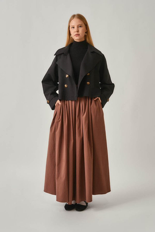 Klasik Kısa Trençkot Siyah - 2