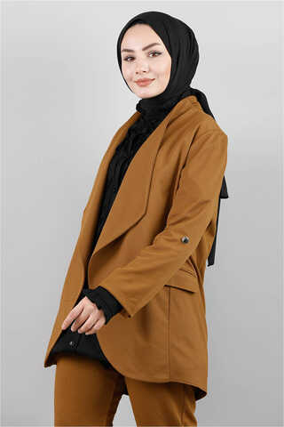 Klasik Pantolonlu Ceket Takım Taba - 4