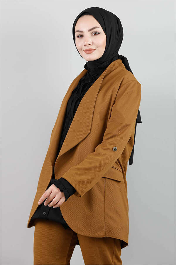 Klasik Pantolonlu Ceket Takım Taba - 4