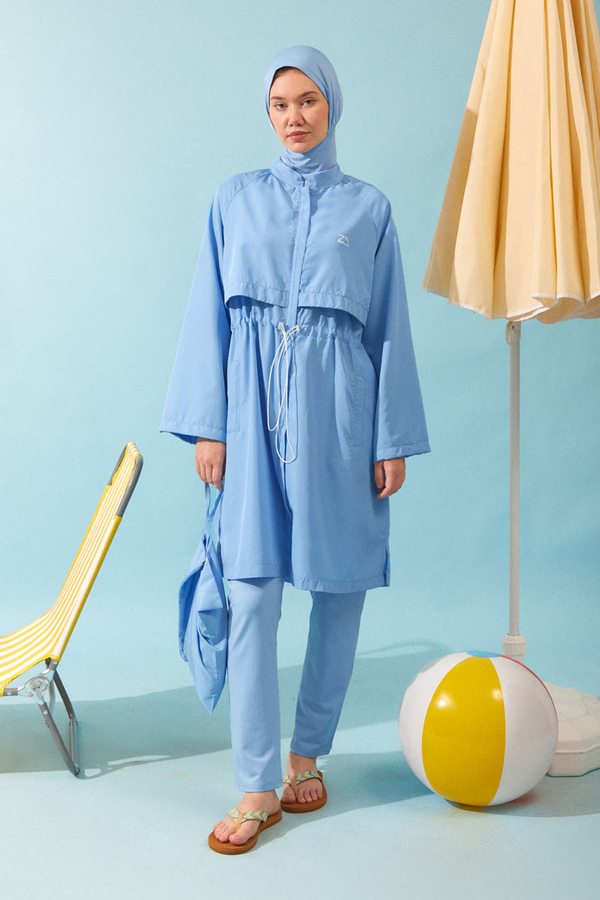 Klasik Tesettür Mayo Takımı Bebe Mavisi 