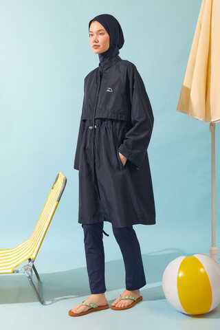 Klasik Tesettür Mayo Takımı Koyu Lacivert - 12