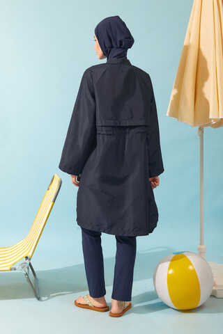 Klasik Tesettür Mayo Takımı Koyu Lacivert - 14