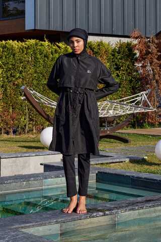 Klasik Tesettür Mayo Takımı Siyah - 13