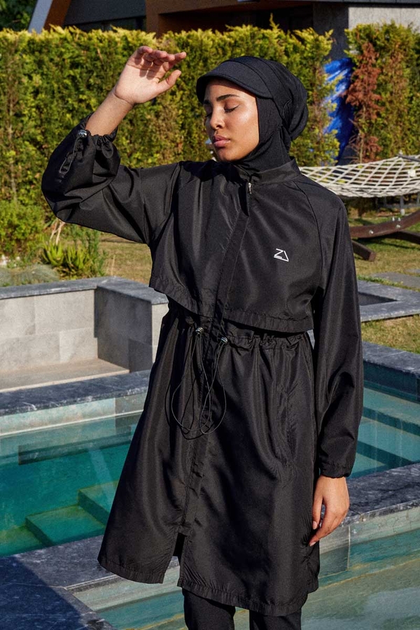 Klasik Tesettür Mayo Takımı Siyah - 16